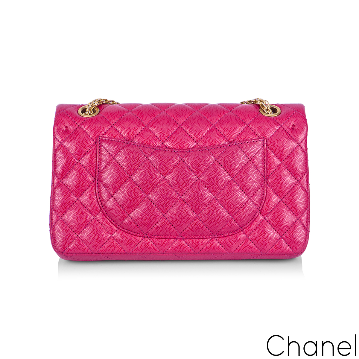 Chanel Vintage Fuchsia Pink Quilted Caviar 2.55 Medium Classic Double –  Amarcord Vintage Fashion